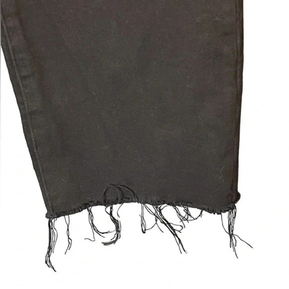 L'AGENCE High Rise Slim Cropped Jeans Black Contemporary Raw Hem Size 29 - Picture 5 of 13